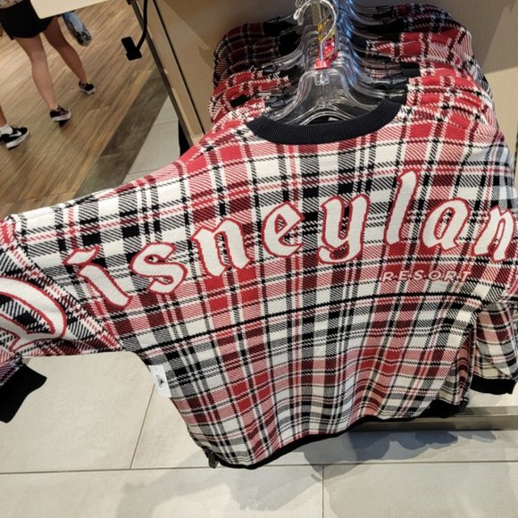 DISNEY DISNEYLAND MICKEY MOUSE HOLIDAY PLAID SPIRIT JERSEY SWEATER BLACK/RED Med - Picture 4 of 6